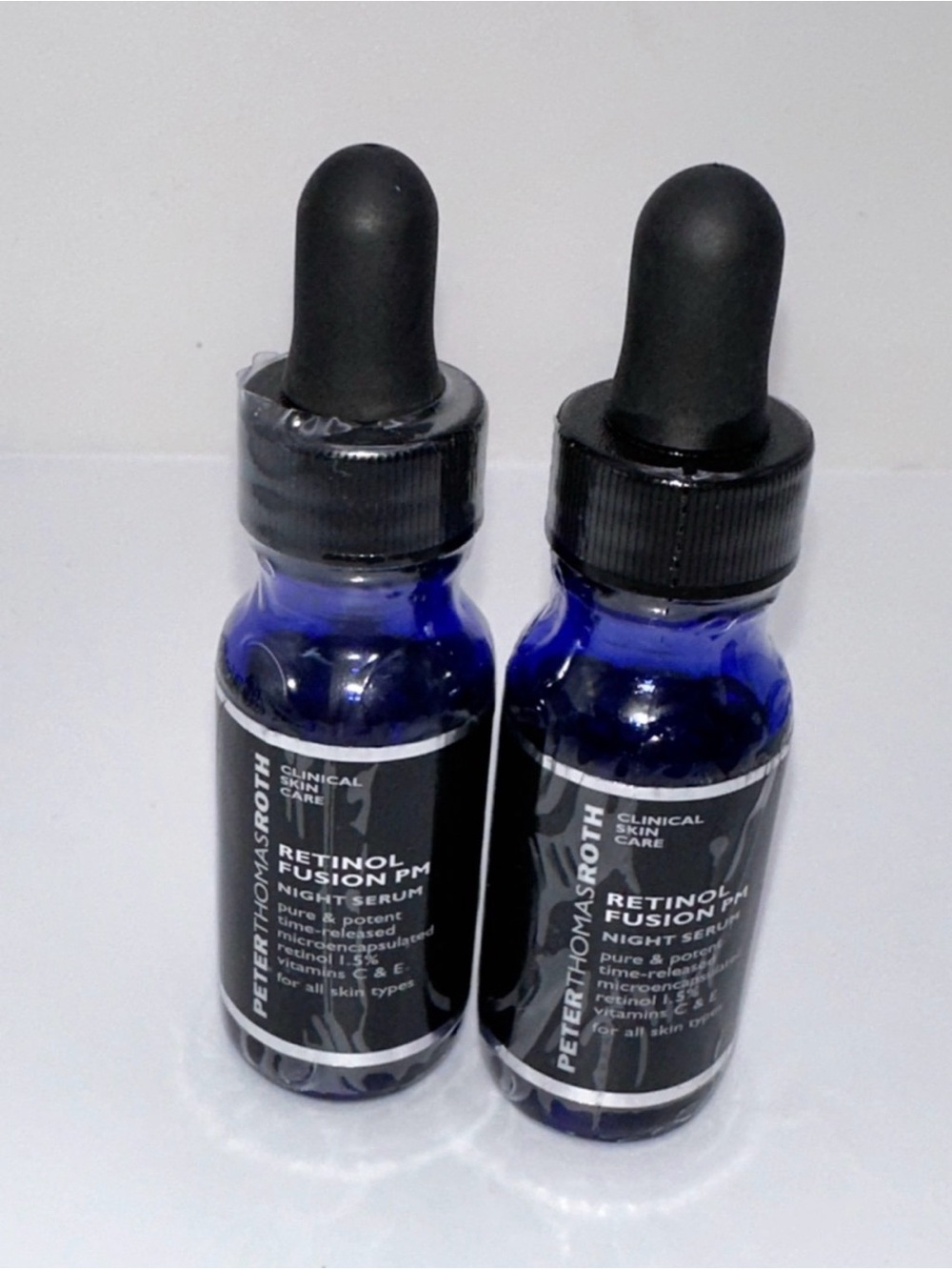 2 Peter Thomas Roth Blue Glass Dropper Night Serum Duo